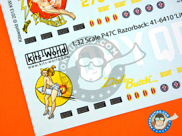 Image 2: Republic P-47 Thunderbolt D Razorback |  in 1/32 scale manufactured by Kits World (ref. KW132077)