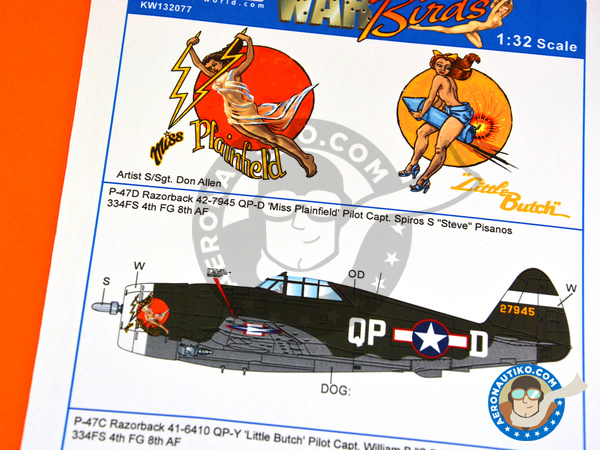 Image 4: Republic P-47 Thunderbolt D Razorback |  in 1/32 scale manufactured by Kits World (ref. KW132077)