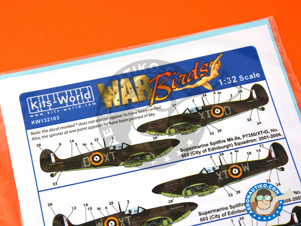 Image 1: Supermarine Spitfire Mk.IIa Mk. IIa |  in 1/32 scale manufactured by Kits World (ref. KW132103)