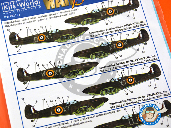 Image 2: Supermarine Spitfire Mk.IIa Mk. IIa |  in 1/32 scale manufactured by Kits World (ref. KW132103)