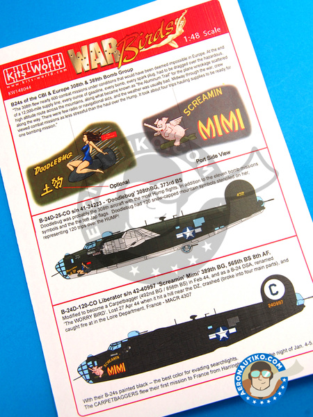 Consolidated B-24 Liberator D | Marking / livery in 1/48 scale manufactured by Kits World (ref. KW148044) image