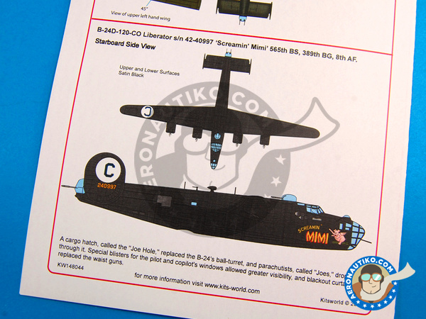 Image 7: Consolidated B-24 Liberator D |  in 1/48 scale manufactured by Kits World (ref. KW148044)