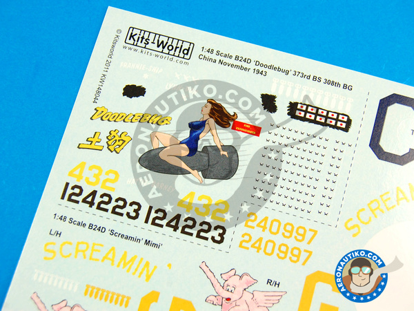 Image 11: Consolidated B-24 Liberator D |  in 1/48 scale manufactured by Kits World (ref. KW148044)