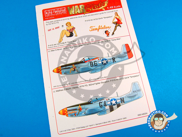 Image 1: North American P-51 Mustang D |  in 1/48 scale manufactured by Kits World (ref. KW148054)