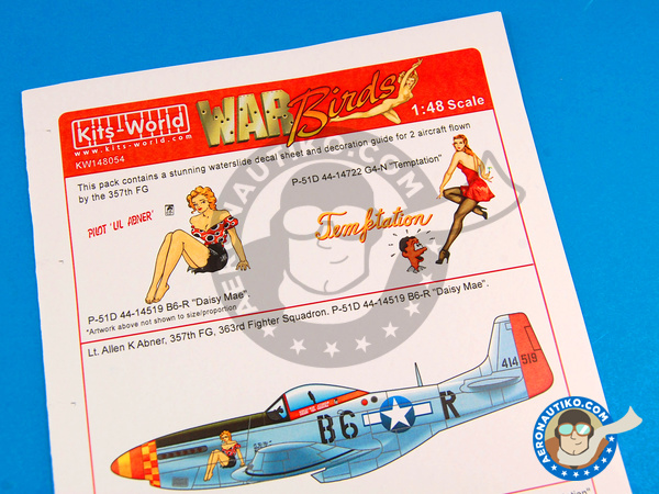 Image 2: North American P-51 Mustang D |  in 1/48 scale manufactured by Kits World (ref. KW148054)