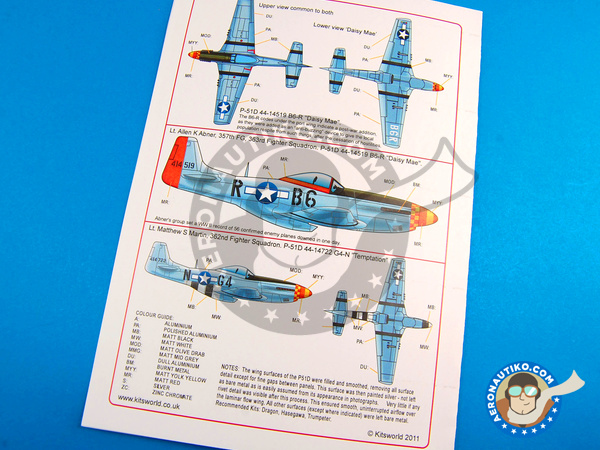 Image 5: North American P-51 Mustang D |  in 1/48 scale manufactured by Kits World (ref. KW148054)