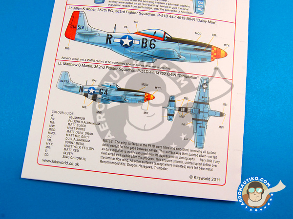 Image 8: North American P-51 Mustang D |  in 1/48 scale manufactured by Kits World (ref. KW148054)