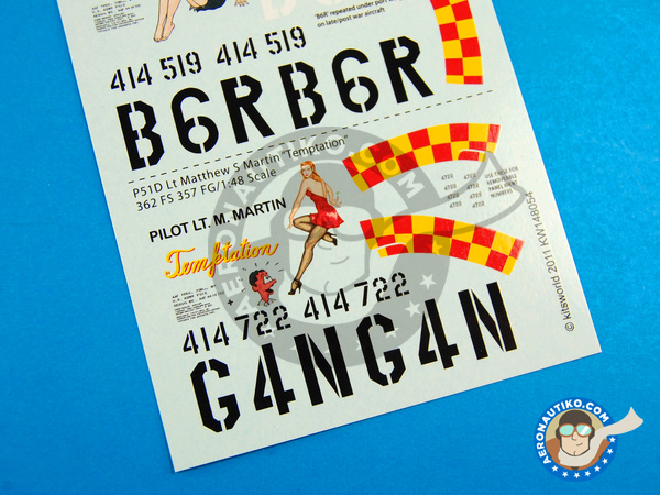 Image 11: North American P-51 Mustang D |  in 1/48 scale manufactured by Kits World (ref. KW148054)