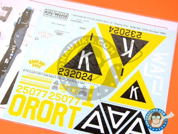 Image 4: Boeing B-17 Flying Fortress | Decals in 1/48 scale manufactured by Kits World (ref. KW148065)