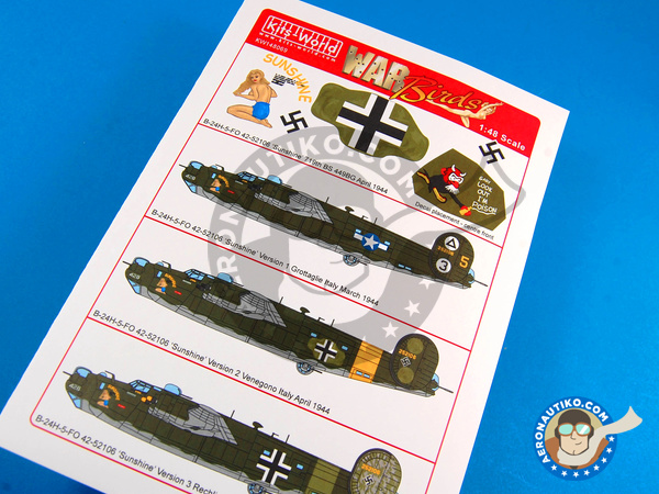 Image 1: Consolidated B-24 Liberator H | Decals in 1/48 scale manufactured by Kits World (ref. KW148069)