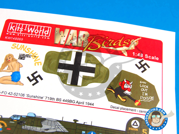 Image 2: Consolidated B-24 Liberator H | Decals in 1/48 scale manufactured by Kits World (ref. KW148069)