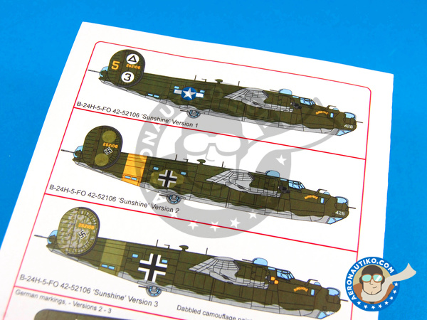 Image 5: Consolidated B-24 Liberator H | Decals in 1/48 scale manufactured by Kits World (ref. KW148069)
