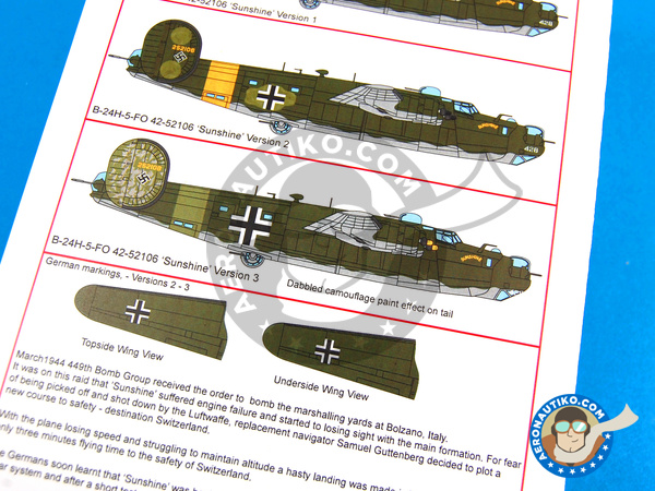 Image 6: Consolidated B-24 Liberator H | Decals in 1/48 scale manufactured by Kits World (ref. KW148069)