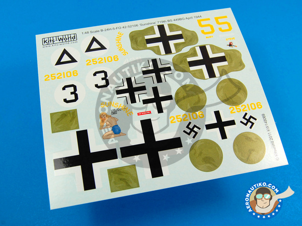 Image 7: Consolidated B-24 Liberator H | Decals in 1/48 scale manufactured by Kits World (ref. KW148069)