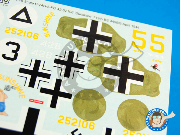 Image 9: Consolidated B-24 Liberator H | Decals in 1/48 scale manufactured by Kits World (ref. KW148069)