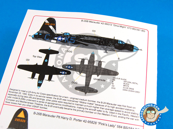 Image 5: Martin B-26 Marauder B |  in 1/48 scale manufactured by Kits World (ref. KW148081)