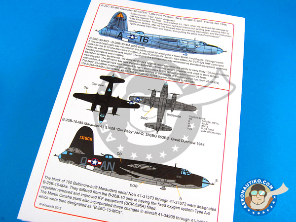 Image 8: Martin B-26 Marauder C |  en escala 1/48 fabricado por Kits World (ref. KW148084)