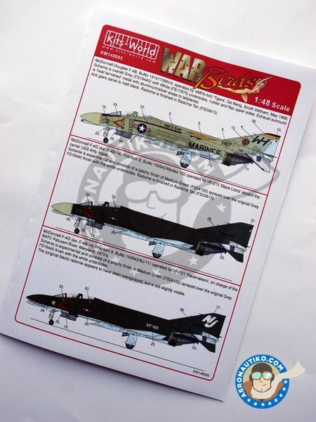 Decal for McDonnell Douglas F-4B "Phantom" | Marking / livery in 1/48 scale manufactured by Kits World (ref. KW148095) image