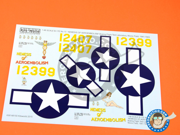 Image 1: Boeing B-17 Flying Fortress E |  in 1/48 scale manufactured by Kits World (ref. KW148150)