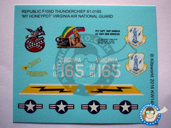 Image 1: Republic F105D Thunderchief |  in 1/48 scale manufactured by Kits World (ref. KW148162)