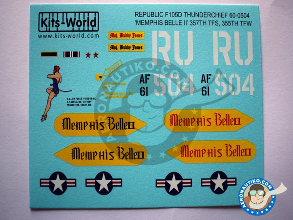 Image 2: Republic F105D Thunderchief |  in 1/48 scale manufactured by Kits World (ref. KW148162)