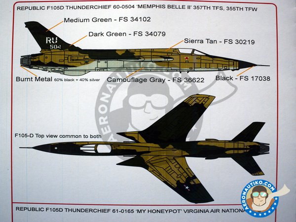 Image 5: Republic F105D Thunderchief |  in 1/48 scale manufactured by Kits World (ref. KW148162)