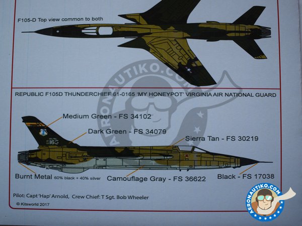 Image 6: Republic F105D Thunderchief |  in 1/48 scale manufactured by Kits World (ref. KW148162)