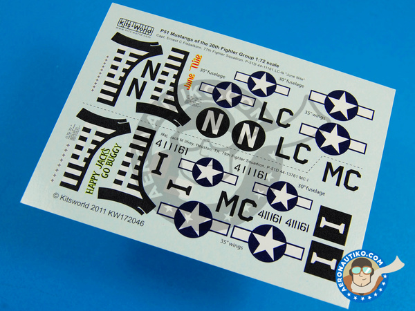 Image 2: North American P-51 Mustang D | Decals in 1/72 scale manufactured by Kits World (ref. KW172046)