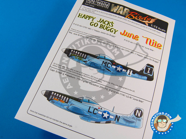 Image 3: North American P-51 Mustang D | Decals in 1/72 scale manufactured by Kits World (ref. KW172046)