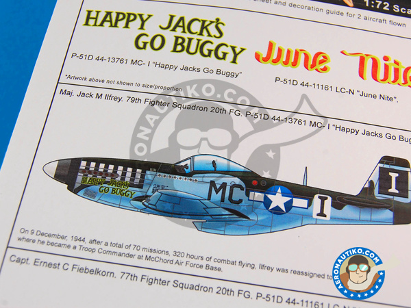 Image 4: North American P-51 Mustang D | Decals in 1/72 scale manufactured by Kits World (ref. KW172046)