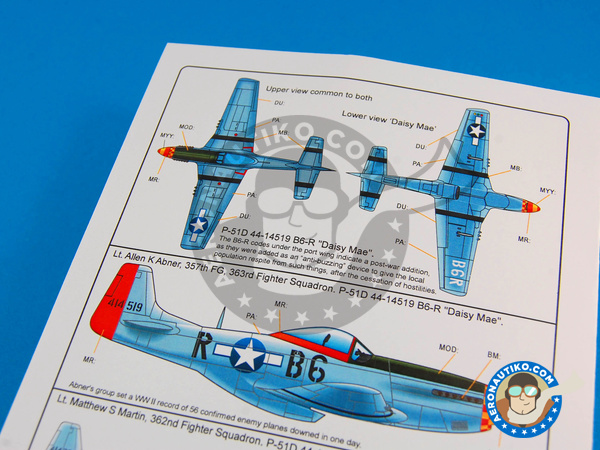 Image 5: North American P-51 Mustang D | Decals in 1/72 scale manufactured by Kits World (ref. KW172048)