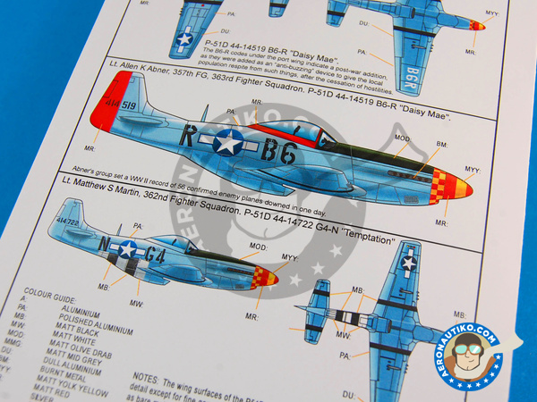 Image 6: North American P-51 Mustang D | Decals in 1/72 scale manufactured by Kits World (ref. KW172048)