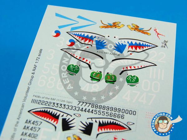 Image 1: Curtiss P-40 Warhawk B | Decals in 1/72 scale manufactured by Kits World (ref. KW172051)