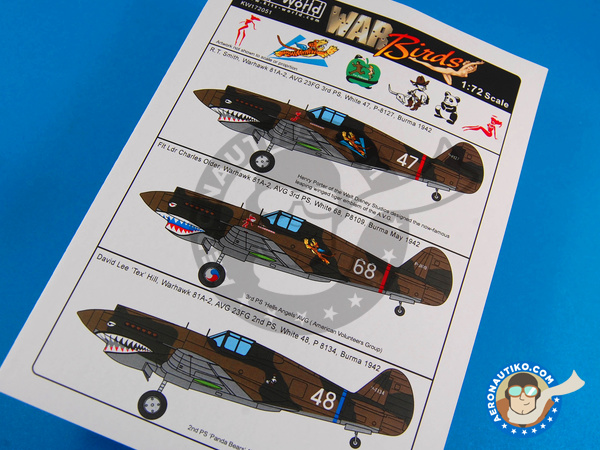 Image 4: Curtiss P-40 Warhawk B | Decals in 1/72 scale manufactured by Kits World (ref. KW172051)