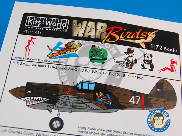 Image 5: Curtiss P-40 Warhawk B | Decals in 1/72 scale manufactured by Kits World (ref. KW172051)