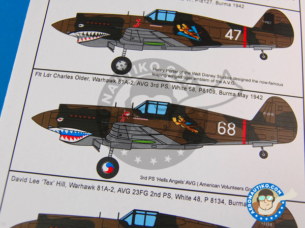 Image 6: Curtiss P-40 Warhawk B | Decals in 1/72 scale manufactured by Kits World (ref. KW172051)