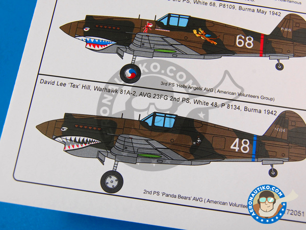 Image 7: Curtiss P-40 Warhawk B | Decals in 1/72 scale manufactured by Kits World (ref. KW172051)