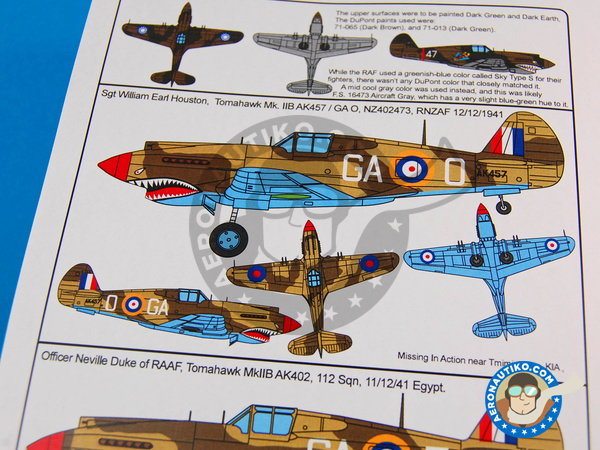 Image 8: Curtiss P-40 Warhawk B | Decals in 1/72 scale manufactured by Kits World (ref. KW172051)