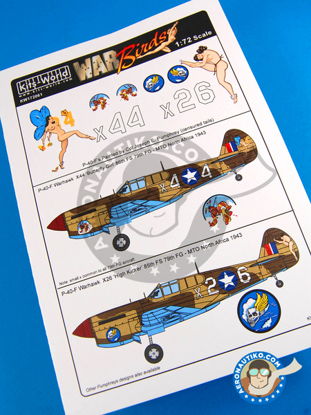 Curtiss P-40 Warhawk F | Marking / livery in 1/72 scale manufactured by Kits World (ref. KW172061) image