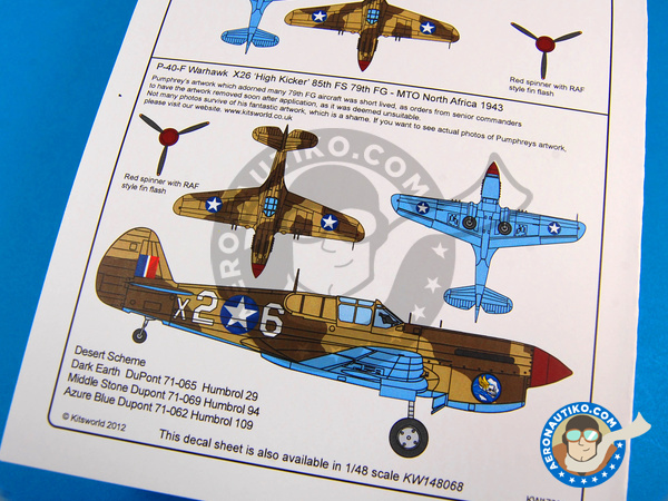 Image 8: Curtiss P-40 Warhawk F |  en escala 1/72 fabricado por Kits World (ref. KW172061)