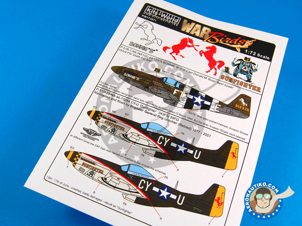 Image 1: North American P-51 Mustang B | Decals in 1/72 scale manufactured by Kits World (ref. KW172071)