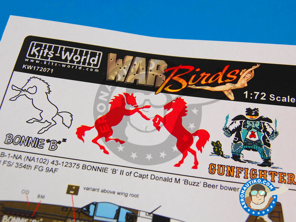 Image 5: North American P-51 Mustang B | Decals in 1/72 scale manufactured by Kits World (ref. KW172071)