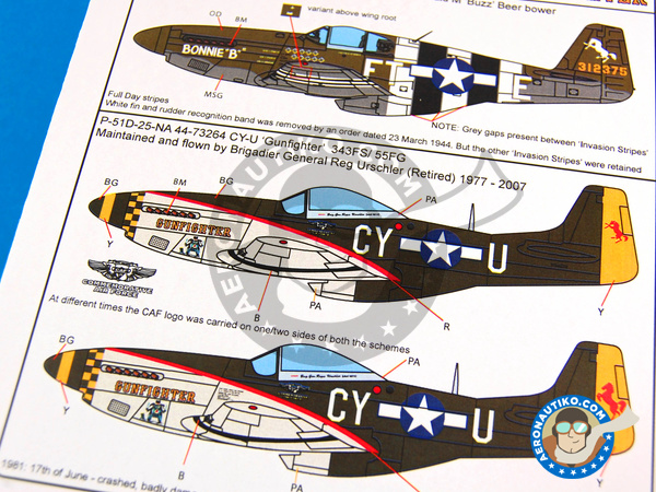 Image 9: North American P-51 Mustang B | Decals in 1/72 scale manufactured by Kits World (ref. KW172071)