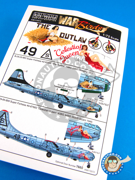 B-29 Superfortress | Decals in 1/72 scale manufactured by Kits World (ref. KW172072) image