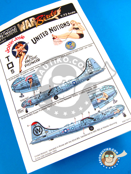 Kits World Decals 1/72 BOEING B-29 SUPERFORTRESS Joltin' Josie & United Notions