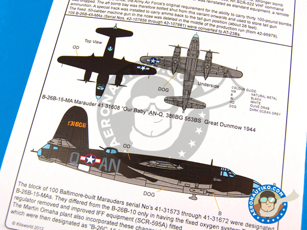 Image 8: Martin B-26 Marauder C |  in 1/72 scale manufactured by Kits World (ref. KW172074)