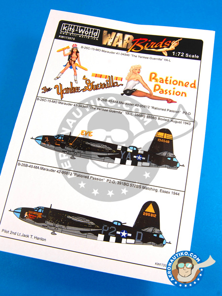 Martin B-26 Marauder | Marking / livery in 1/72 scale manufactured by Kits World (ref. KW172075) image