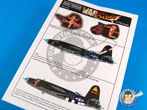Image 1: Martin B-26 Marauder B | Decals in 1/72 scale manufactured by Kits World (ref. KW172076)