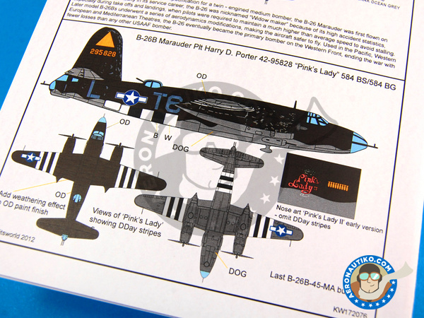 Print Scale Decals 1/72 MARTIN B-26 MARAUDER American WWII Bomber Part 1 