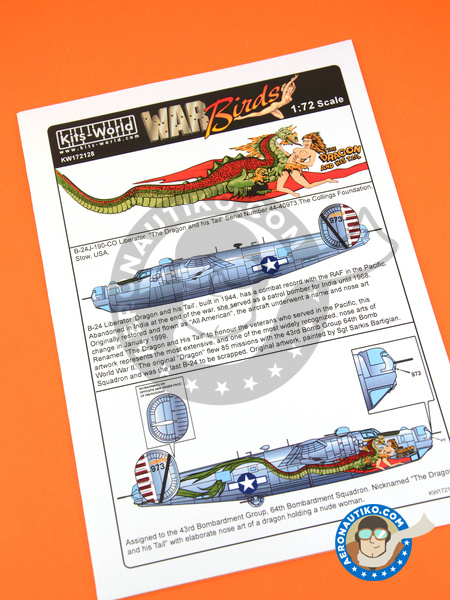 Consolidated B-24 Liberator J | Marking / livery in 1/72 scale manufactured by Kits World (ref. KW172128) image